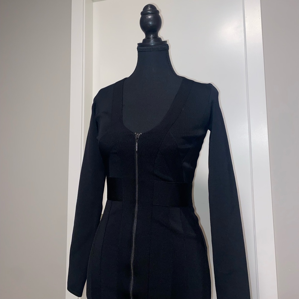 Guess Long Sleeve Bandage Bodycon Dress